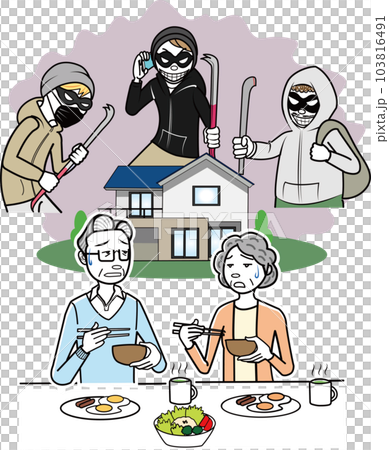 Elderly couple afraid of robbery 103816491