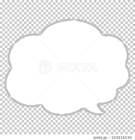 Fluffy cute speech bubble (black and white) Fluffy cute speech bubble (black and white) 103816530