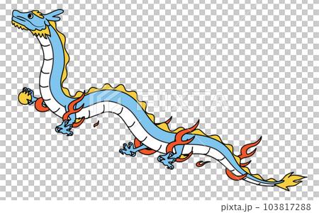 New Year's card material for the 2024 dragon year, rising dragon flying in the sky (dragon, dragon, dragon) 103817288