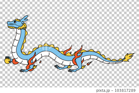 New Year's card material for the 2024 dragon year, a dragon walking on four legs (dragon, dragon, dragon) 103817289