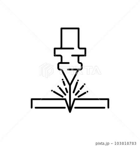 The illustration consists of a laser cutting The illustration consists of a laser cutting 103818783