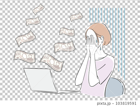 A woman who has lost money due to failure in asset management A woman who has lost money due to failure in asset management 103819591