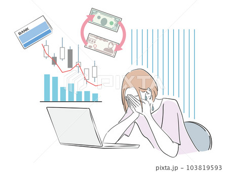 資産運用に失敗して損をしてしまった女性 103819593