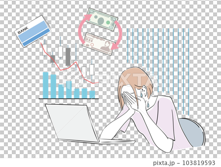 資産運用に失敗して損をしてしまった女性 103819593