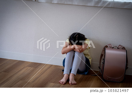 塞ぎ込む小学生の女の子 103821497