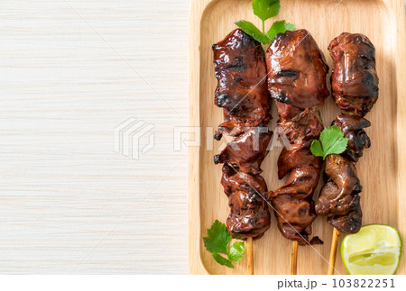 grilled chicken liver with herbs and spices grilled chicken liver with herbs and spices 103822251