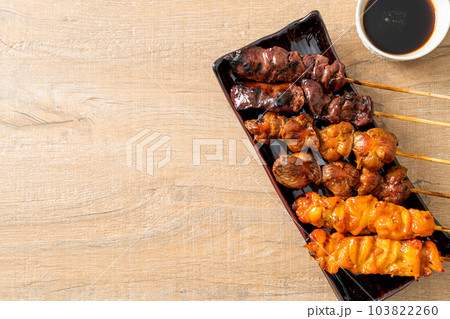 Japanese chicken grill or yakitori serve in izakaya style 103822260