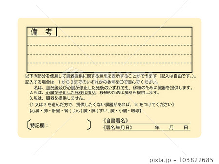 運転免許証の裏面のイラスト素材 [103822685] - PIXTA