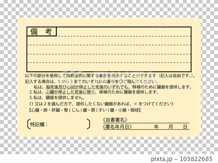 運転免許証の裏面のイラスト素材 [103822685] - PIXTA