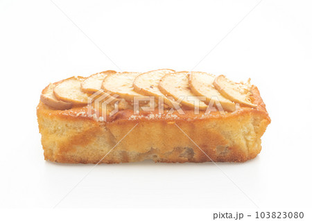 apple loaf crumbled cake on white background apple loaf crumbled cake on white background 103823080