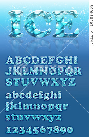 Glass and ice feeling, cool typography used in summer, Chrome cast alphabet set, isolated on white. Computer generated 3D photo rendering. Glass and ice feeling, cool typography used in summer, Chrome cast alphabet set, isolated on white. Computer generated 3D photo rendering. 103824668