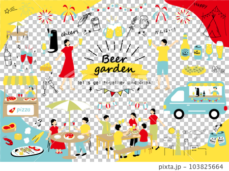 people enjoying beer garden 103825664