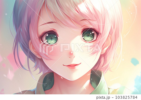 優しい笑顔の女の子のイラスト素材 [103825784] - PIXTA, 画像サイズ:450x319