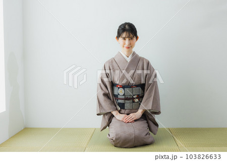 色無地 着物 全身 畳 色無地 着物 全身 畳 103826633