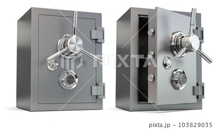 Bank vault safe isolated on white. Security and protection. 103829035
