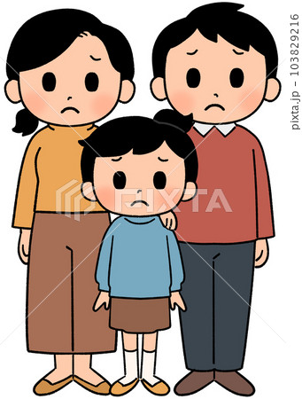 男性と女性と女の子(悲しい) 103829216