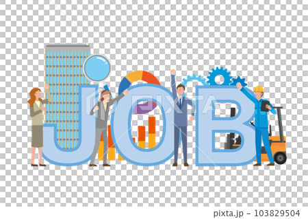 JOBの文字と働く人たち JOBの文字と働く人たち 103829504
