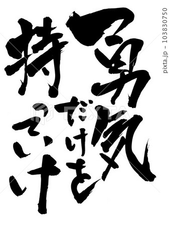 勇気だけを持っていけ　・・・筆文字素材の手書きの墨で書いたイラスト文字　文字　書道　手書き 103830750