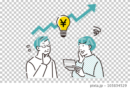 Senior couple worried about rising electricity bills 103834529