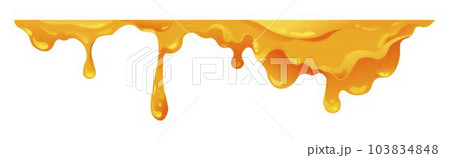 Honey dropping, sweet nectar collected by bees 103834848