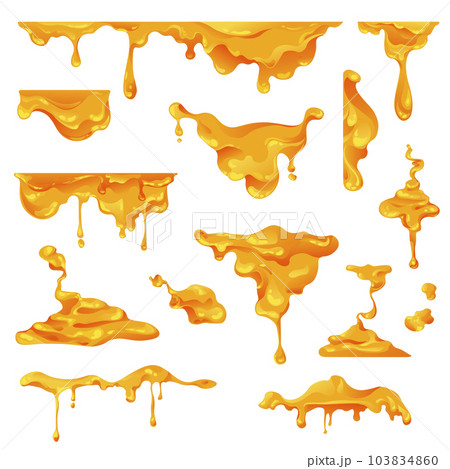 Honey sweet nectar collected by bees, syrup fluid 103834860