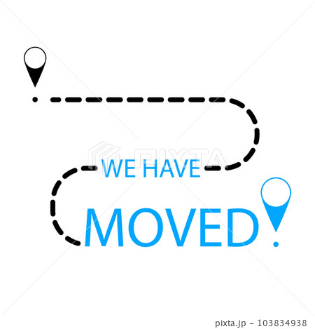 Relocation and moving concept banner, we have moved 103834938