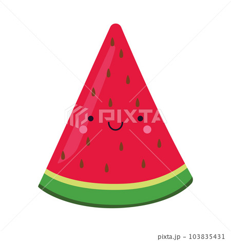 Slice of watermelon in kawaii style. 103835431