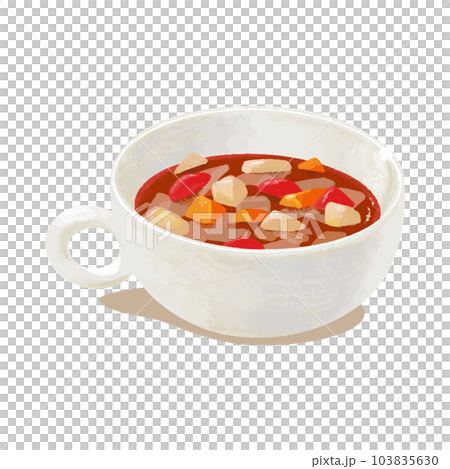 番茄湯湯杯手繪插畫 103835630