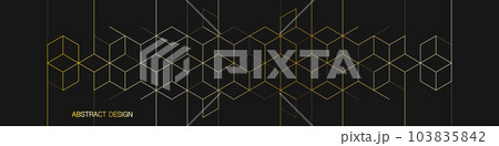 The graphic design elements with isometric shape golden blocks. Vector illustration of abstract geometric background for a banner template or header design The graphic design elements with isometric shape golden blocks. Vector illustration of abstract geometric background for a banner template or header design 103835842