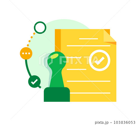 Approved,Approved stamp,Confirmed approved document,flat design icon vector illustration 103836053
