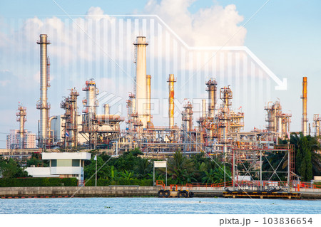 Oil gas refinery or petrochemical plant with concept of business. 103836654