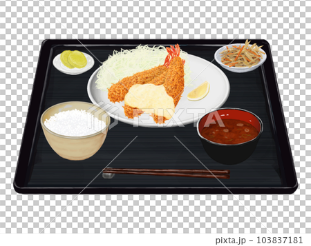 エビフライ定食のイラスト 103837181