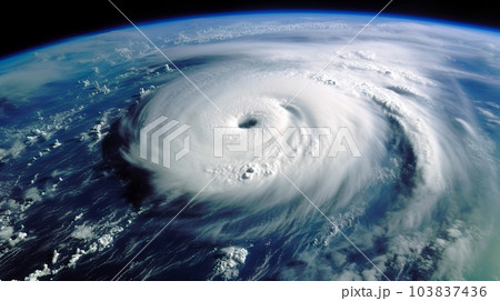 巨大な台風「AI生成画像」 103837436