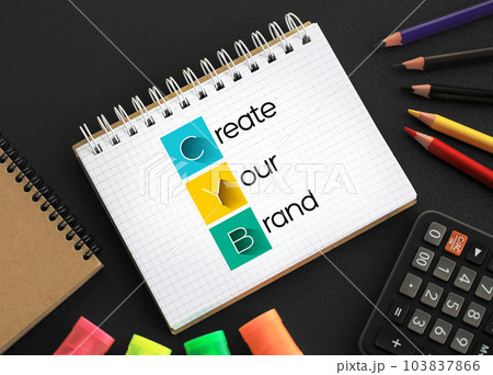 CYB - Create Your Brand acronym on notepad, business concept background 103837866