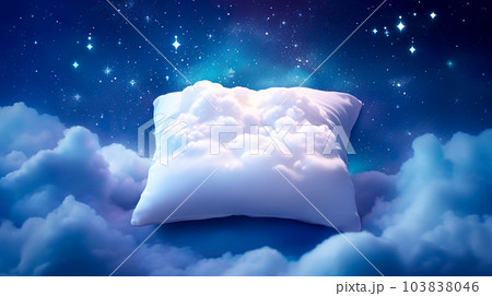 睡眠中に良い夢を見る枕のイメージ「AI生成画像」 103838046