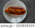 マスタードとケチャップのスタンダードホットドッグ 103839329