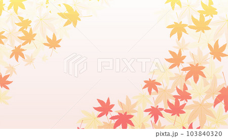 紅葉がモチーフの落ち葉の背景イラストフレーム 103840320