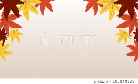 紅葉がモチーフの落ち葉の背景イラストフレーム 103840328