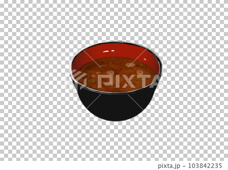 リアルな味噌汁のイラスト リアルな味噌汁のイラスト 103842235