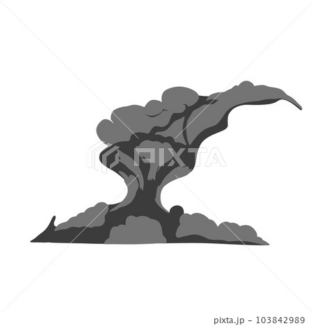 Cartoon smoke clouds isolated on white background 103842989