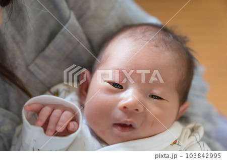 母親に抱かれる乳幼児 母親に抱かれる乳幼児 103842995