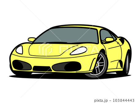 イタリアンスーパースポーツ　黄色系　自動車イラスト 103844443