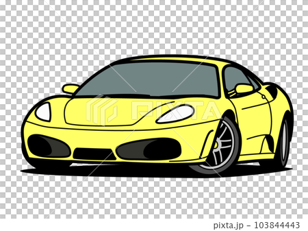 イタリアンスーパースポーツ　黄色系　自動車イラスト 103844443