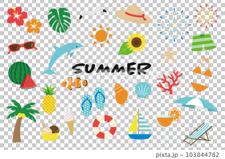 A vector illustration set that imagines summer. 103844782