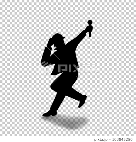 一位男性藝術家跳舞的剪影的插圖 一位男性藝術家跳舞的剪影的插圖 103845280