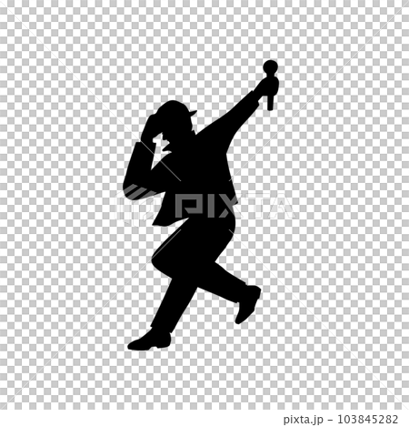 一位男性藝術家跳舞的剪影的插圖 一位男性藝術家跳舞的剪影的插圖 103845282