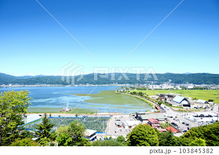 長野県岡谷市_諏訪湖SA上りからの風景7 長野県岡谷市_諏訪湖SA上りからの風景7 103845382