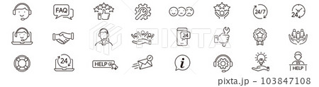 Customer Service, Online Help, Support icons vecto Customer Service, Online Help, Support icons vecto 103847108