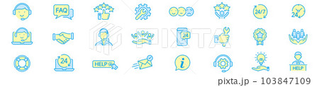 Customer Service, Online Help, Support icons vecto 103847109