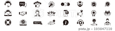 Customer Service, Online Help, Support icons vecto Customer Service, Online Help, Support icons vecto 103847110